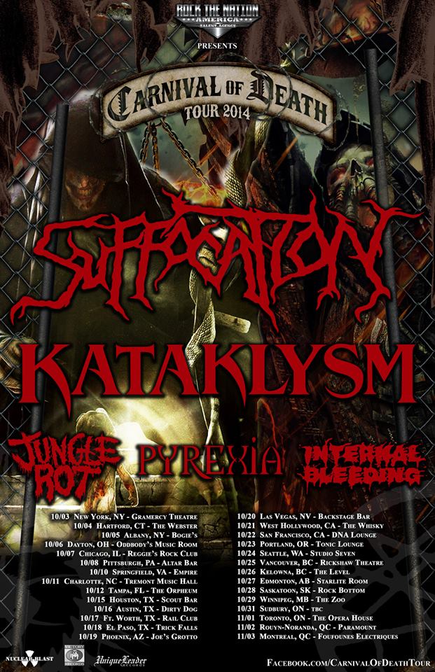 Suffocation official dates for the Carnival of Death Tour!!! 